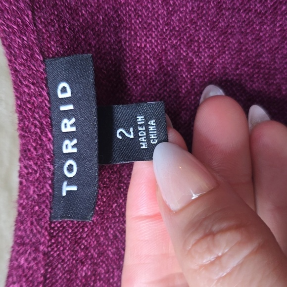 Torrid Wine Burgundy hacci Knit 3/4 fluted skater Dress 18 20 2x - Picture 3 of 9